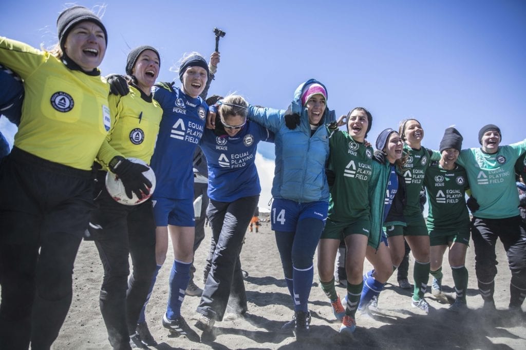 Celebrations after climbing Kilimanjaro!