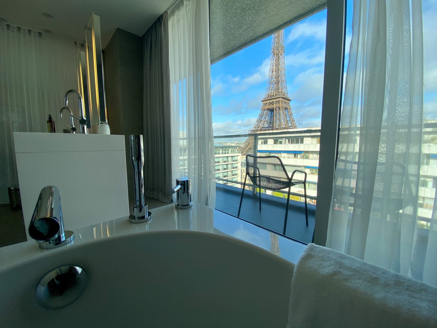 Eiffel Tower View from the Bathroom