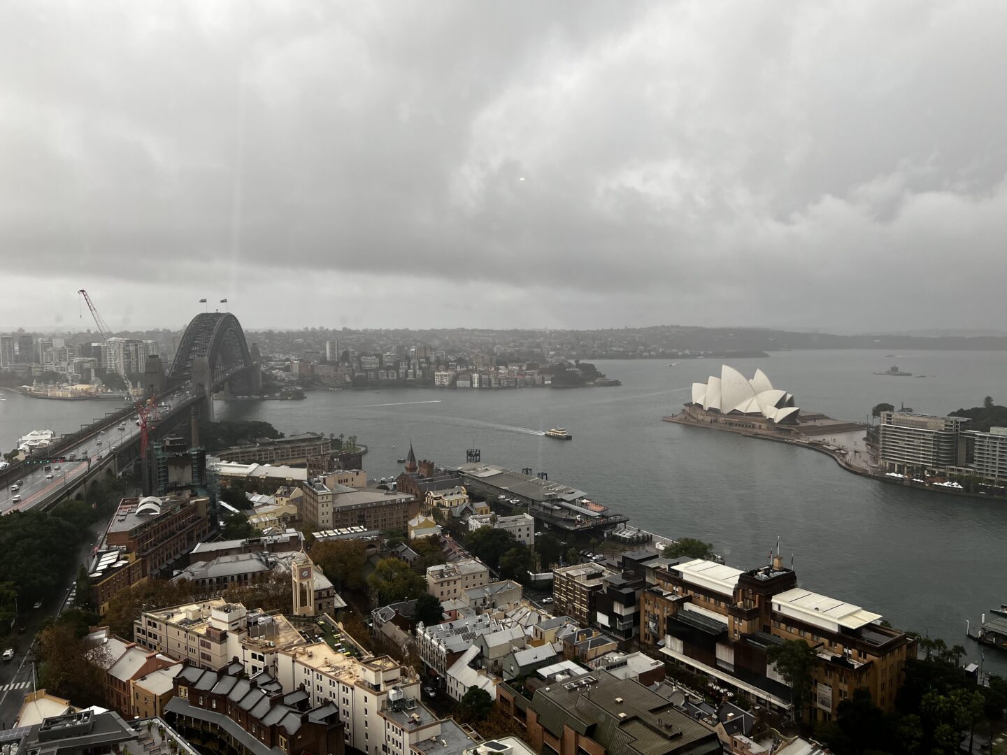 View from Shangri-La Sydney during the day showing Sydney Opera House and Sydney Harbour Bridge